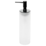Gedy TI80-02 White Round and Free Standing Soap Dispenser in Glass